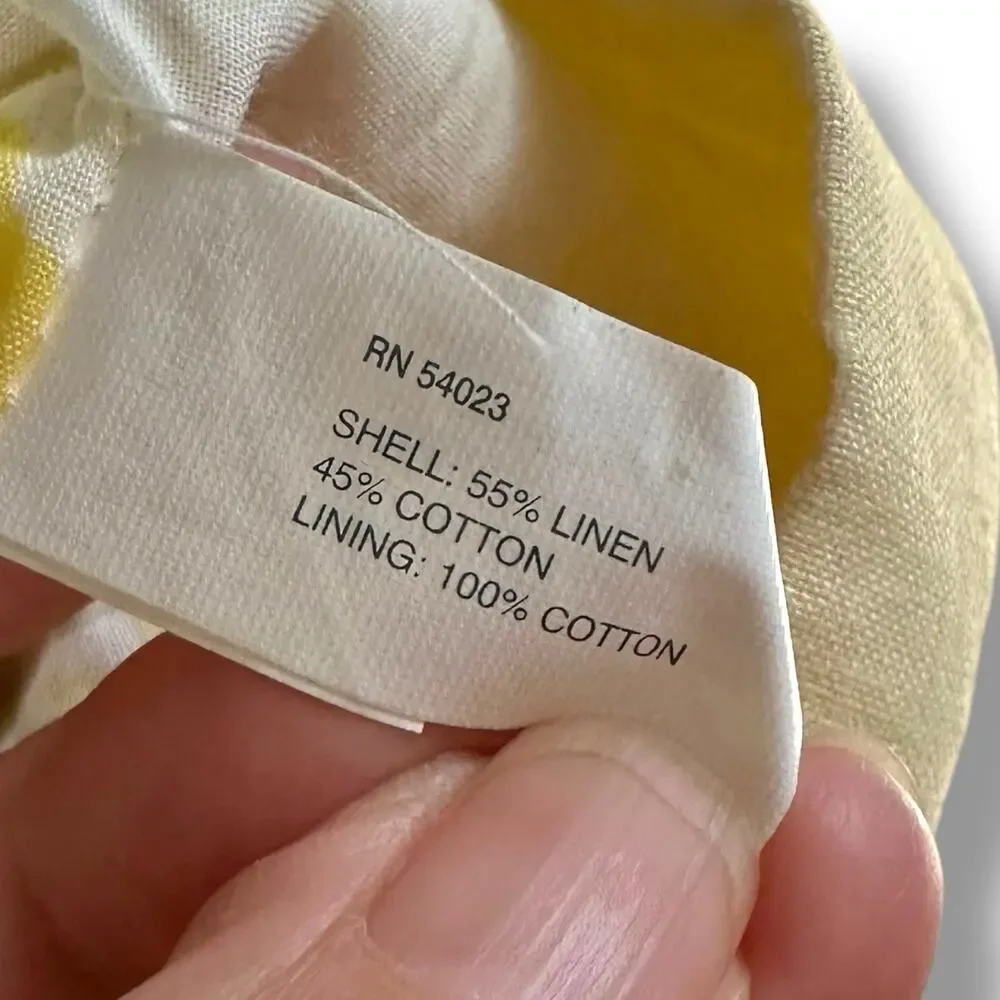 Baby Gap Jacket Girls Linen Cotton Yellow Floral Lined Pea Coat 4T Y2K Cottage